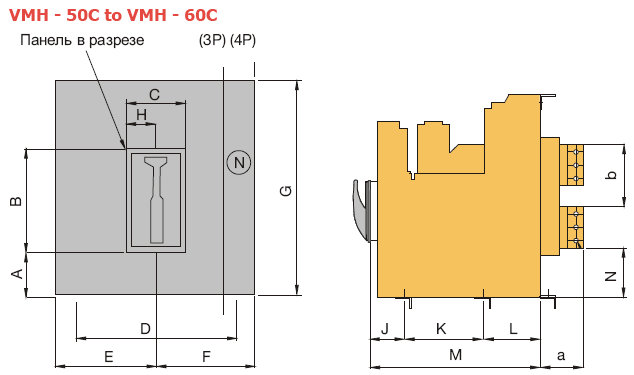 Габариты VMH - 50C и VMH - 60C Габариты VMH - 50C и VMH - 60C